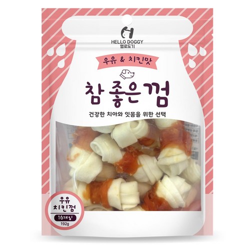 헬로도기 강아지 참좋은껌 소형 16p, 우유치킨껌, 1개, 192g