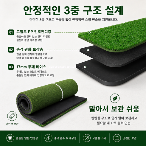 로이카우 골프스윙매트 자세 교정 가능한 실내골프 연습 매트