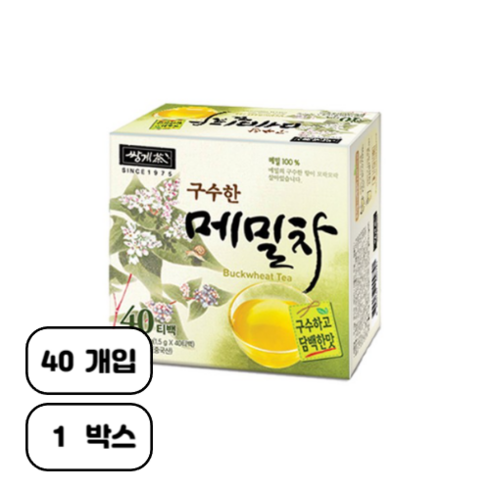 쌍계명차 구수한 메밀차 티백, 1.5g, 40개입, 1개