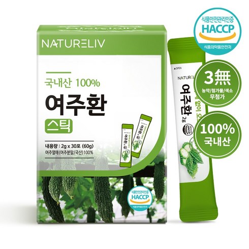 네이쳐리브 국내산 여주환 스틱 농약 잔류 검사 완료 먹기좋은 작은환, 60g, 1개