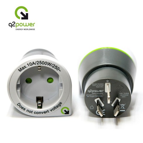 Q2 POWER Europe to Australia 호주 중국 뉴질랜드 호환 어댑터, 1개