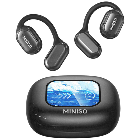 MINISO X30 블루투스 무선 헤드셋 ANC 액티브 노이즈 제거 터치식 다기능 제어 헤드폰, 블랙, AI 버전