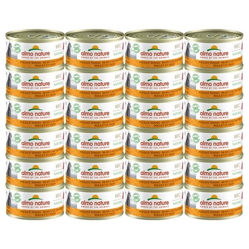알모네이쳐 고양이 주식캔, 70g, 24개, 닭+참치
