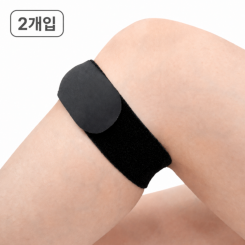 고즈닝 슬개건 러닝 무릎보호대, 블랙, 2개