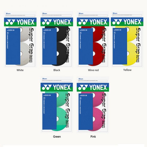 요넥스 배드민턴라켓 오버그립 AC-102EX 30p, 화이트, 1개