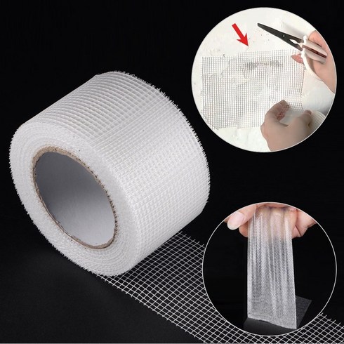 유리섬유테이프 10cm 메쉬 퍼티 화이바 조인트테이프 40M, 1개