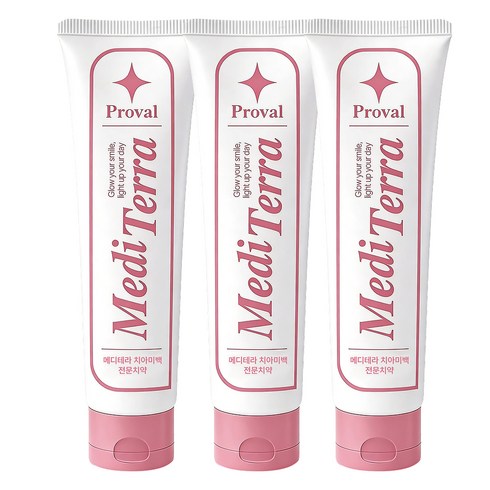 프로벨 메디테라 미백치약 특허성분함유 화이트닝 구취제거+제조사책임보험, 3개, 100g