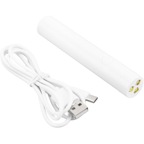 충전식 일자 LED 네일램프 3W 저열 미니 램프 셀프네일 경화기, 1개, 화이트
