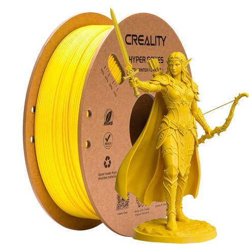 Creality 크리알리티 3D 프린터용 Hyper PETG 고속 인쇄 소모품 Hyper PETG 소모품 액세서리 1.75mm 1kg, 노란색