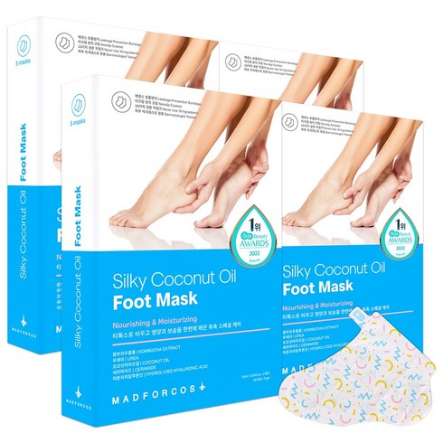 매드포코스 촉촉한 실키 코코넛 오일 풋 마스크, 20개입, 1개, 16ml