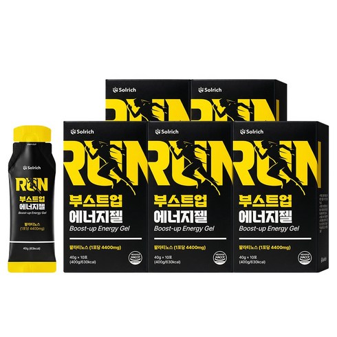 부스트업 에너지젤 고함량 팔라티노스 4400mg 레몬맛 10포, 5박스, 40g