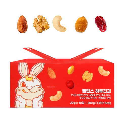 우고래빗 밸런스 하루견과, 20g, 10개
