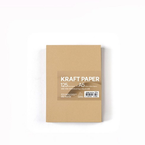 PaperPhant 질 좋은 두꺼운 크라프트지, 250g A5 125매