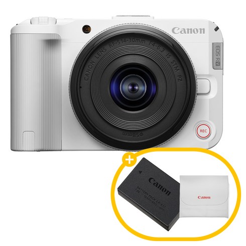 캐논코리아 정품 EOS R50 V 14-30 KIT 화이트 + LP-E17 정품배터리 + 포켓융 / 크리에이터 스트리밍 브이로그 카메라