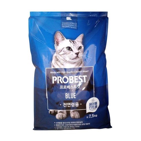 프로베스트 고양이 블루 기능성 사료, 헤어볼, 7.5kg, 1개