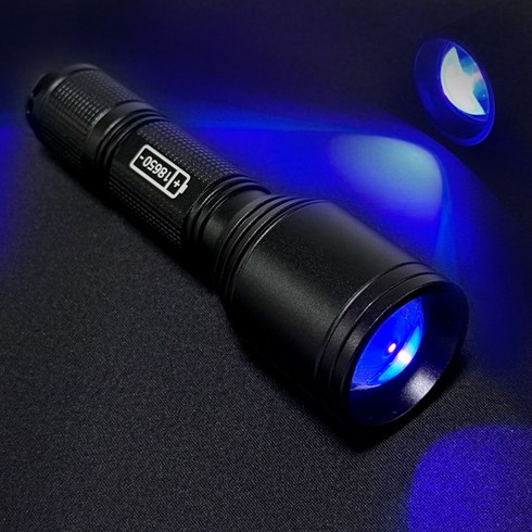 로버스트 직충전식 UV LED 줌기능탑재 라이트(배터리포함) 강약조절 및 줌인줌아웃 기능탑재까지 초강력UV, 1개, 블랙