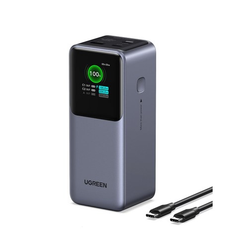 유그린 PD 130W 노트북 고속충전 대용량 20000mAh 보조배터리 C타입 PB721, Grey