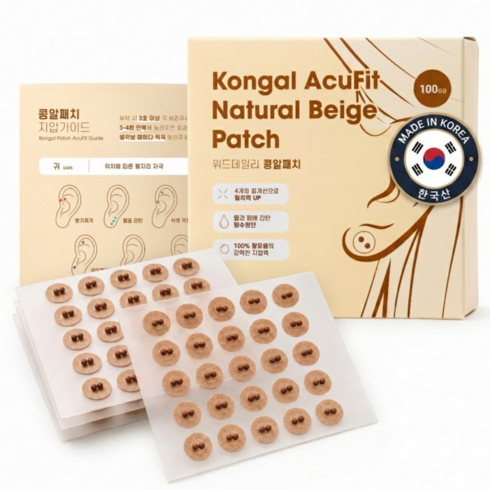 위드데일리 귀지압패치 국내생산 황토볼, 콩알패치(100매), 1개