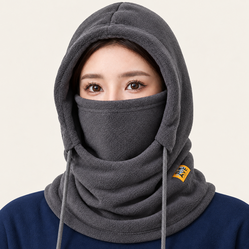 온담 기모 바라클라바 방한 후드넥워머, 1개, 그레이