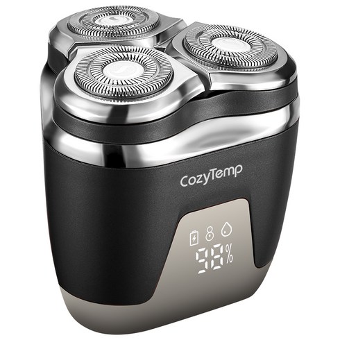 CozyTemp 남성 전기 면도기 3방향 헤드 미니 휴대용 자동면도기소형충전식 방수 면도기 남친 선물, 블랙