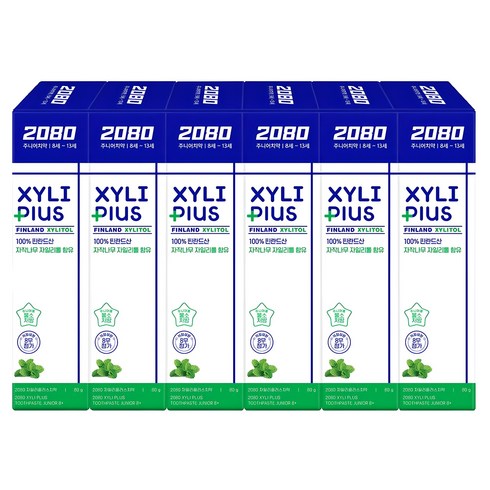 2080 주니어 자일리 플러스 치약, 80g, 1개입, 6개