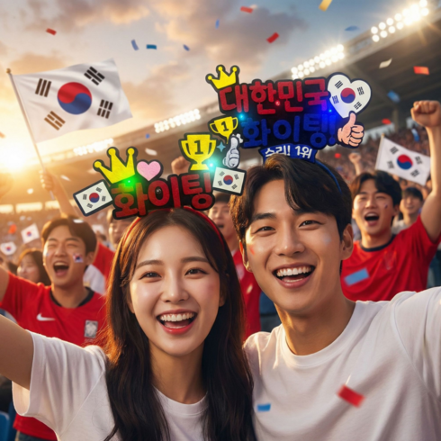 체리닷컴 스포츠 경기 불빛 태극기 응원 토퍼 머리띠세트, 1세트, B