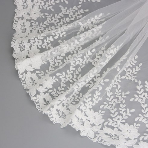 (1야드/롤) 망포 수용 레이스 의상 디자인 속옷에 웨딩 헤어 액세서리 제작 DIY, 1개, White