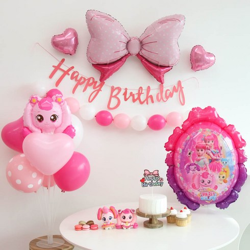 이벤트홀릭 캐치티니핑 하츄핑 풍선 생일파티세트, 숫자풍선 없음