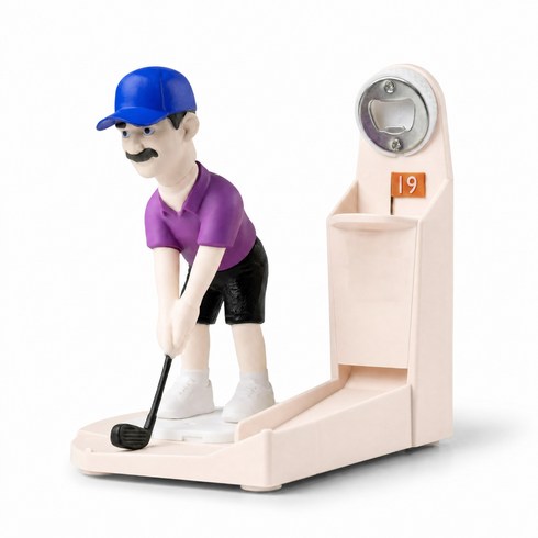 골프애호가 맥주병따개 오프너 병뚜껑발사기 트렌드 골퍼 선물(골프 연습자 전용 재미있고 실용적입니다), 피부색 얼굴, 1개