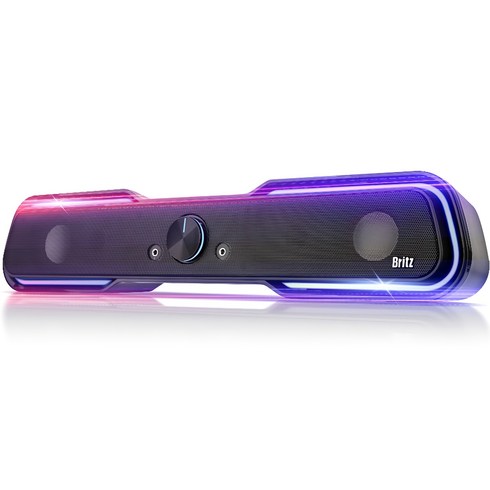 브리츠 레인보우 LED 게이밍 사운드바 스피커, BZ-SL10, 블랙