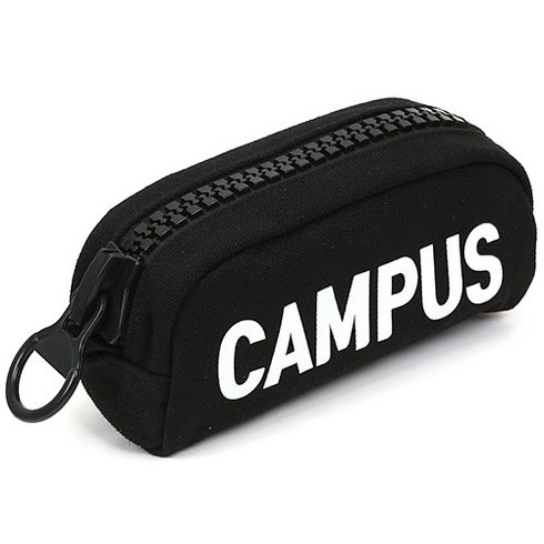 포포팬시 대용량 캠퍼스 왕지퍼 펜파우치 필통, 블랙, 1개