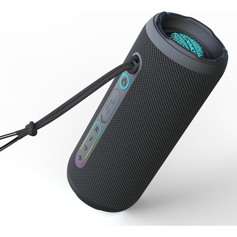 YOLOEMOT T13 휴대용 무선 블루투스 스피커 24W 캠핑용 LED TWS IPX7방수 야외용, 블랙