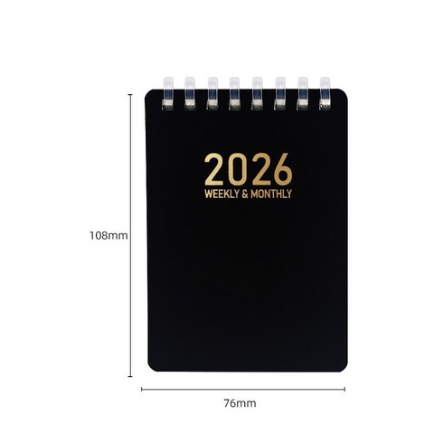 2026 스프링 포켓 데일리 플래너, 1개, 블랙