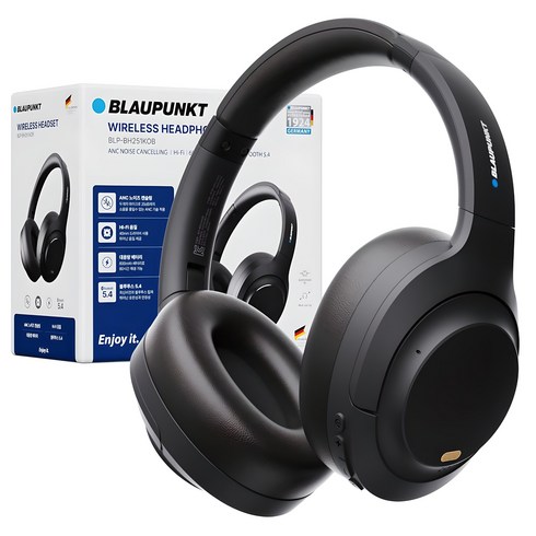 블라우풍트 ANC 노이즈캔슬링 HIFI 블루투스 6.0 헤드셋 BLP-BH251KOB 블랙 80시간 멀티단자