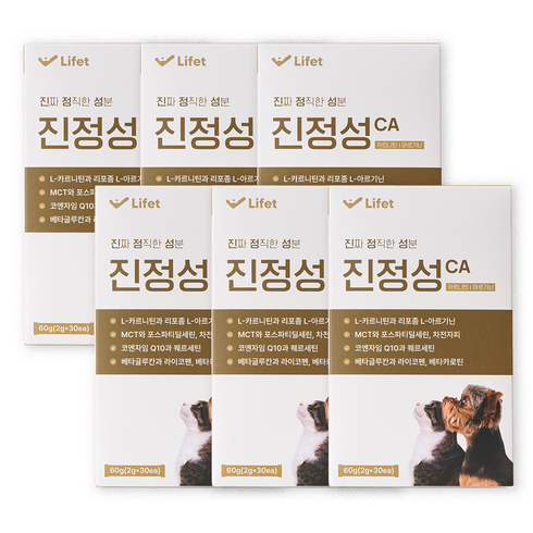 진정성 당뇨 다이어트 영양제 강아지 고양이 카르니틴 아르기닌 혈당 체중 조절 비만, 6개, 체중 관리, 30회분