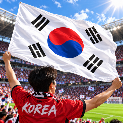슈아인 응원용 대형 태극기, 혼합색상, 1개