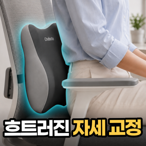 생활기준 자세교정 허리 받침대 의자 등받이 쿠션, 그레이