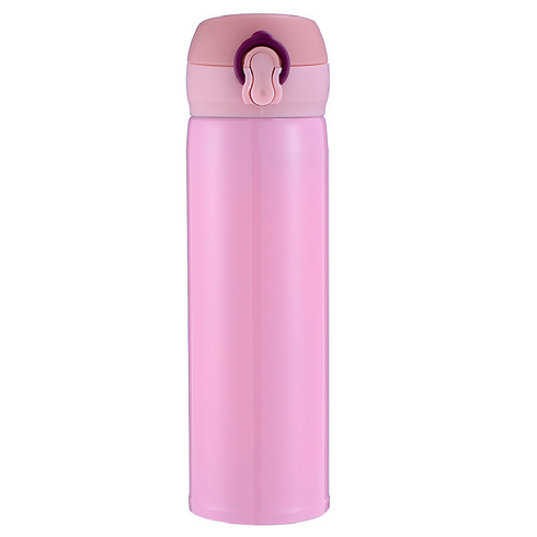 요아해아네 원터치 텀블러 보냉 보온병, 핑크, 1개, 350ml