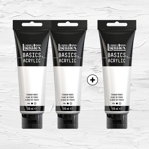 [2+1] 리퀴텍스 베이직 아크릴물감 118ml (432 티타늄화이트), 단품, 1색