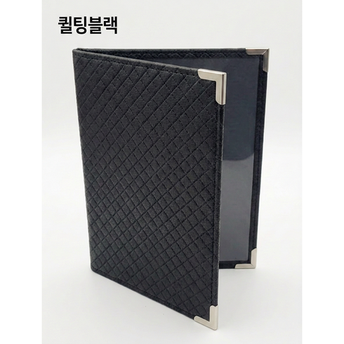 을지메뉴 고급 메뉴판 2단 3단 투명메뉴판, 2단 A4 메뉴판 퀼팅블랙, 1개