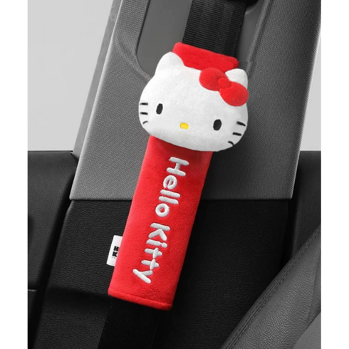러블리 자동차 벨트 커버 차량꾸미기 DIY, 헬로키티(Hello Kitty)_레드, 1개