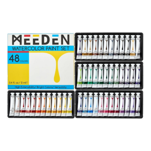 미덴 전문가용 수채화물감 12ml x 48종 세트, 48색