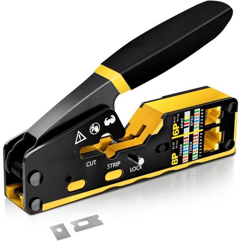 CAT5 CAT6 압착기 멀티 관통 랜툴 겸용 RJ45 네트워크 공사 랜작업, 1개