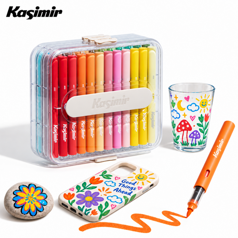 Kasimir고발색 직액식 마카펜 세트 레이어링 가능 번짐방지, 1세트, 36색