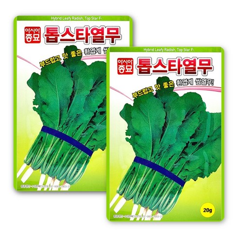 아시아종묘 톱스타 열무 씨앗 20g, 2개
