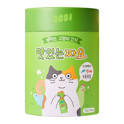 삼육오일 고양이 맛있는 짜요 짜먹는 간식 짜먹는 간식 3종 60p 세트, 닭가슴살, 연어, 참치, 12g, 1세트