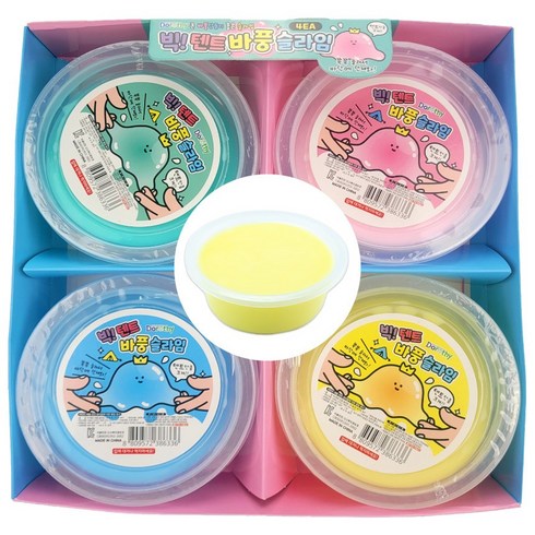 대용량 빅텐트 바풍 슬라임 키즈카페슬라임 빅풍선 슬라임, 그린1p+핑크1p+블루1p+옐로우1p, 1세트