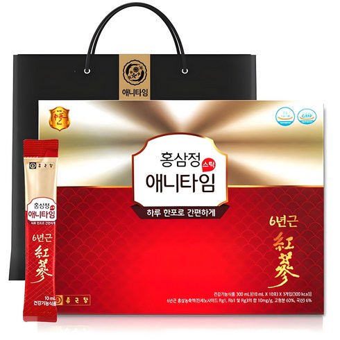 종근당 홍삼정 애니타임 스틱 + 쇼핑백, 10회분, 1개