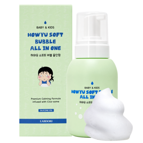 하와유 소프트버블 올인원 유아 바스 샴푸 얼굴 바디 클렌저, 1개, 300ml