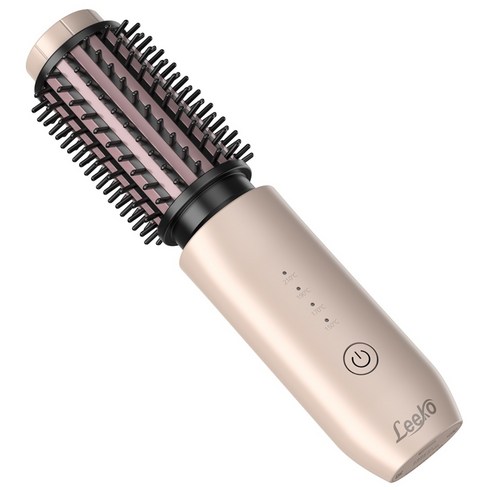 Leeko 신형 무선 고데기/ 4단 조절 미니 휴대용 헤어 볼륨 고데기/ 충전식 외출용 고데기/ 스타일러 매직기/ 미니 뿌리볼륨 롤 고데기, 로즈골드